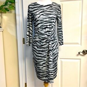 Michael Kors Gray Black Zebra Animal Print twisted front women’s size M